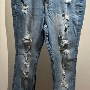 Hollister Light Blue Distressed Skinny Jeans